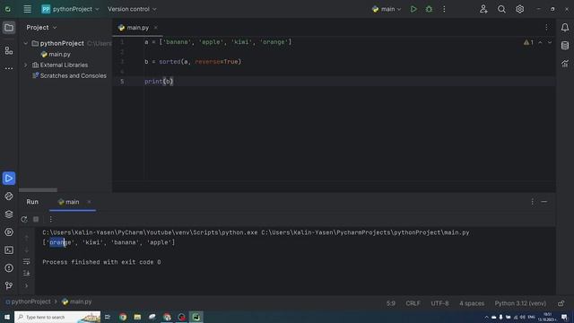 Sorted Function in Python | 3minOfCode