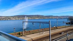 Switzerland, Horgen Train Station, View of Lake Zurich