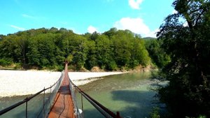 ПОДВЕСНОЙ МОСТ длиной 250 метров! Адыгея, Никель /Suspension bridge 250 meters long . Russia Nikel