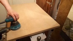 Шлифование поверхности МДФ листа.
