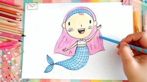 Как нарисовать РУСАЛОЧКУ ШКОЛЬНИЦУ легко и просто поэтапно для детей | Няня Уля