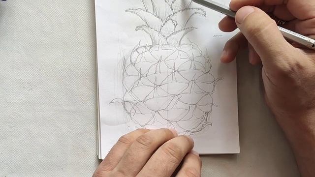 Рисуем ананас. Удаленные уроки рисования для детей и школьников. смотреть онлайн