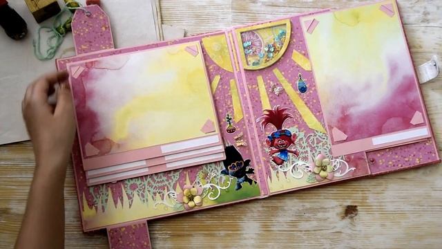 Скрапбукинг / Альбом / pop-up / интерактивные конструкции / шейкеры / Тролли / альбом для девочки смотреть онлайн