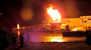 Worlds Fastest Jet Truck Burns a Bear in the Pouring Rain