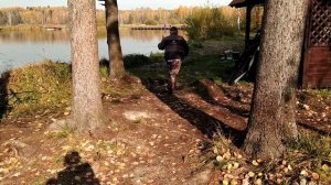 Трофейный Карп Осенью на бойлы. Рыбалка на карпа на озере.
