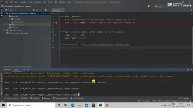 How To Install Django | Create Django Project and App | Register Django App in Settings file | Hind