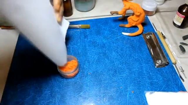 Флокированная лиса из бархатного пластика. Часть 2