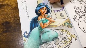 Принцесса Жасмин из Алладина | Раскраска цветными карандашами | Дисней