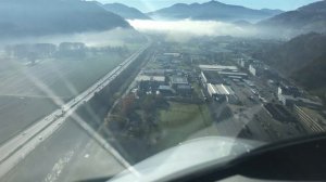 Lugano Airport (LSZA) Approach&landing LOC 01 & Circling Charlie 19