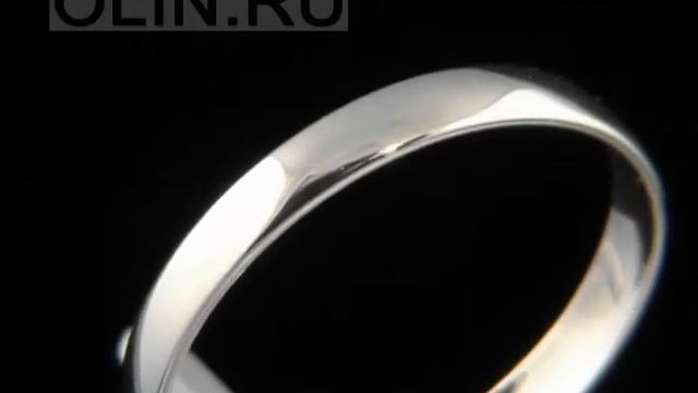 Тонкое обручальное колечко из белого золота