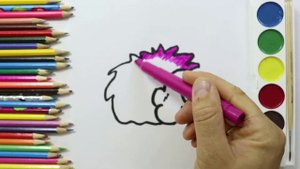 Раскраска для детей ЁЖИК!Мультик раскраска!Как нарисовать и разукрасить ЁЖИКА