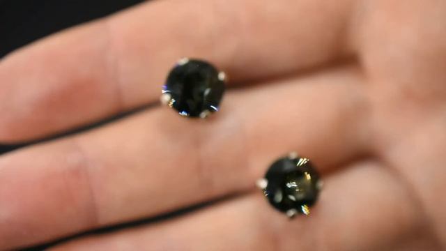 Серьги пусеты DOT DIAMOND матовый родий с кристаллами Сваровски смотреть онлайн