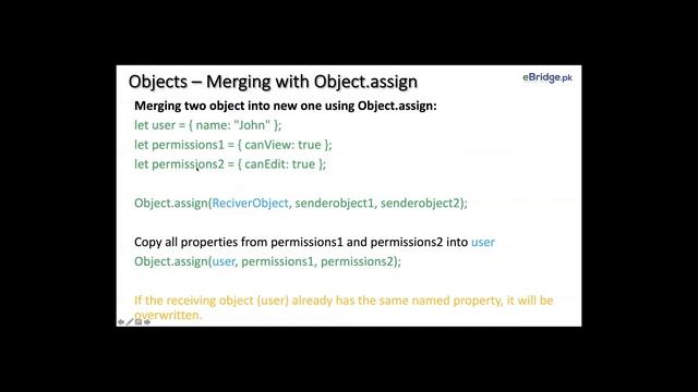 3.5 - Merging Objects with Object.assign tutorial in Urdu/Hindi