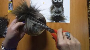 Меховая  брошь Сова