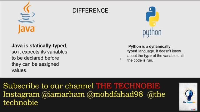 [HD] Java vs Python which  is the best programming language??||by The  Technobie #javavspython