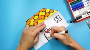 ? Как сделать РАСКЛАДНОЙ ОРИГАМИ ДОМИК из 1 листа бумаги А4 своими руками