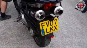 Honda VFR 800 V TEC with MTC Carbon round exhausts British Made By Max Torque Cans