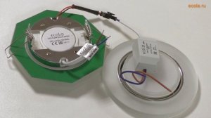 Светильники Ecola GX53 из матового стекла с LED подсветкой. Видеообзор.