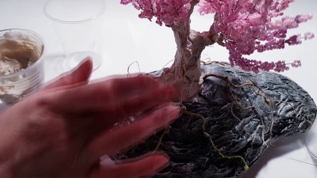 САКУРА из бисера МАСТЕР-КЛАСС. Часть 3. Создаем кору дерева из гипсового раствора. Пропорции, рецеп смотреть онлайн