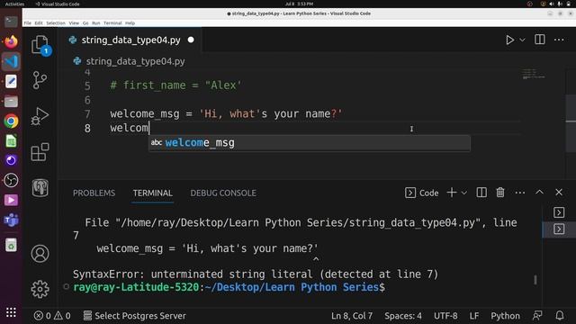 Python String Data Type - Learn Python Series 04