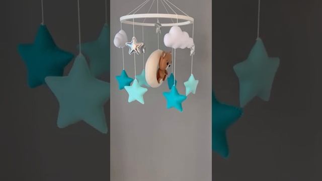 Мобиль ручной работы. Мобиль из фетра. Мобиль в кроватку