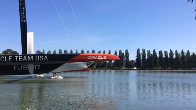 Oracle Team USA new boat for display @ Oracle HQ, Redwood City, CA смотреть онлайн