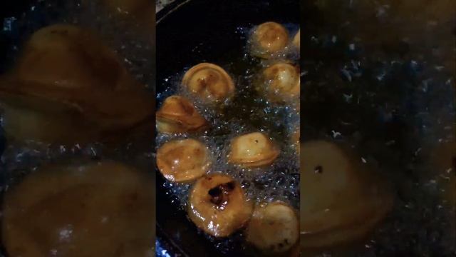 Frying Dumplings ? | Cooking Show | Frying Sounds | Cooking Sounds | Pelmeni | #shorts