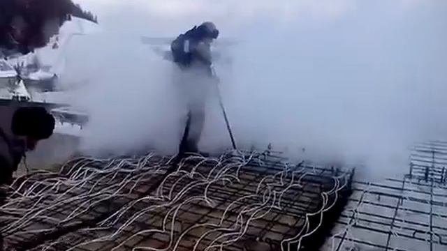 Очистка перекрытия перед заливкой бетона