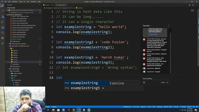 What is Strings in Javascript For Beginners Part 6 | Code Fusion