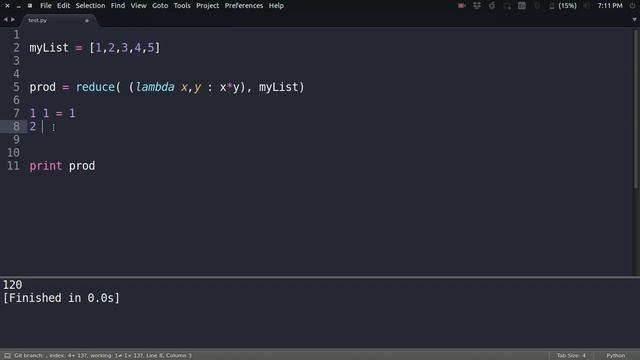 reduce function in Python