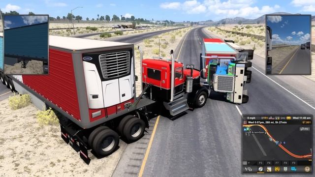 BAD Drivers FLIP Truck in HIGHWAY CRASH! (American Truck Simulator Convoy) смотреть онлайн