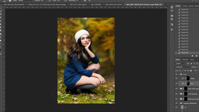 Photoshop tutorial of editing Photography Portrait of a young woman from Fall Session смотреть онлайн