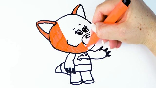 Как нарисовать Лисичку из мультика Мимишки/ Мультик раскраска для детей Мимишки / Время рисовать смотреть онлайн