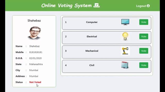 Online Voting System Project | PHP Project with Source Code | Mini Project