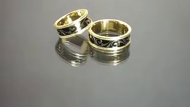 Ювелирные украшения - обручальные кольца из золота с горячей эмалью. GoldBars.ru смотреть онлайн