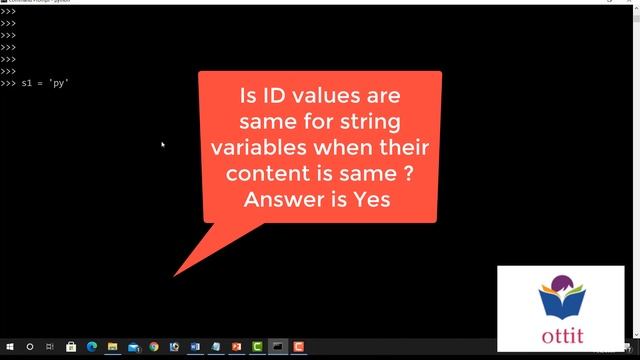 strings immutable , id values for strings - Python | Python Tutorial for Beginners in telugu Part 1