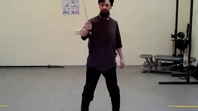 Фланкировка казачьей шашкой тренинг 31 Пластунская боевая стойка