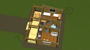 Дачный Дом 01. ( 65м2 ) Планировка первого этажа.