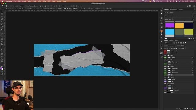 Tutorial: Photoshop Paper Tear Effect Header (Textures and Overlay Downloads) смотреть онлайн
