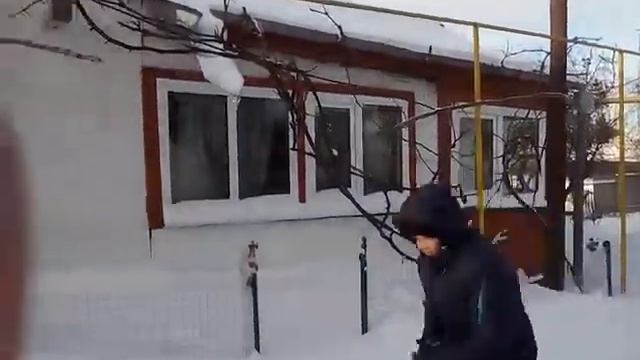 Сальто с разбега в снегу