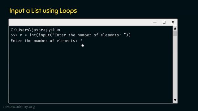 Input a List using Loops in Python