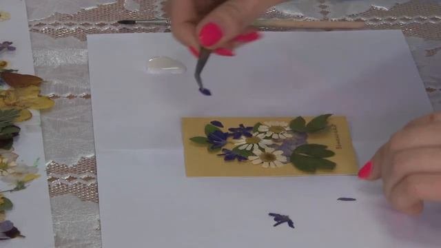 Открытка с сухоцветами. Мастер-класс