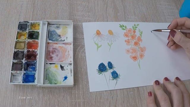 How To Paint Watercolour Wild Flowers🥀🌼 / Every Wild Flower You 'll ever need!🌸🌻🌾 смотреть онлайн