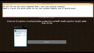 how to fix "io.netty.handler.codec.Corrupted Frame Exception "Minecraft 1.7