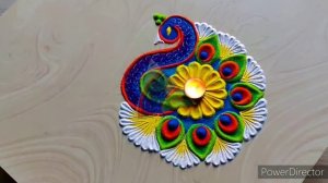 #1406 Diwali dhanteras   peacock Diwali rangoli   Deepavali rangoli designs
