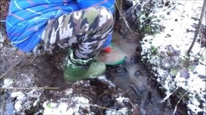 Зимняя добыча золота на первом ручье. Winter gold mining on first creek.
