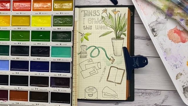 Traveler's Notebook - Week 34 '22  -?New Washi Tapes - Swatching & Sketch Journal Page #washitape смотреть онлайн