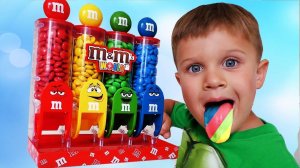 Bad Kid Steal M&M's Learn Colors with Candy for Children Toddlers and Babies
