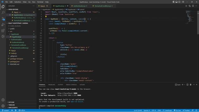 How to add a Bootstrap 5 Modal component to a React application. смотреть онлайн