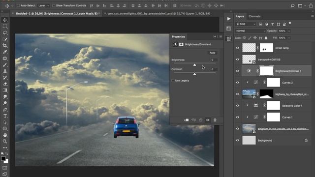 How to Make Background Road Sky Fantasy - Photoshop смотреть онлайн